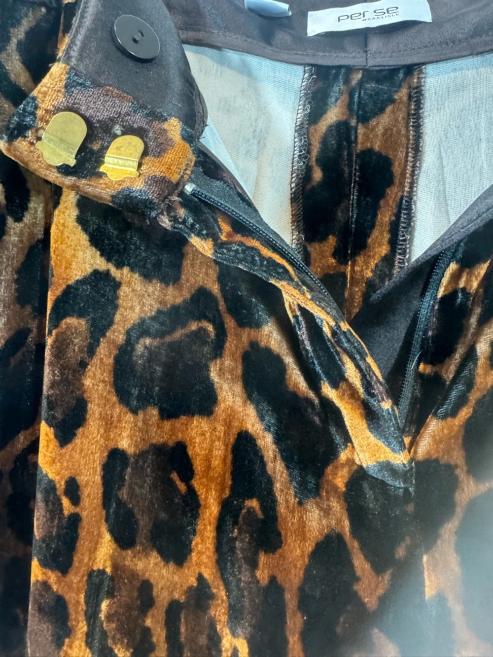 Carlisle Leopard‎ Print Wide-Leg Pants - Brown/Black 12 - Picture 3 of 9